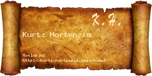 Kurtz Hortenzia névjegykártya